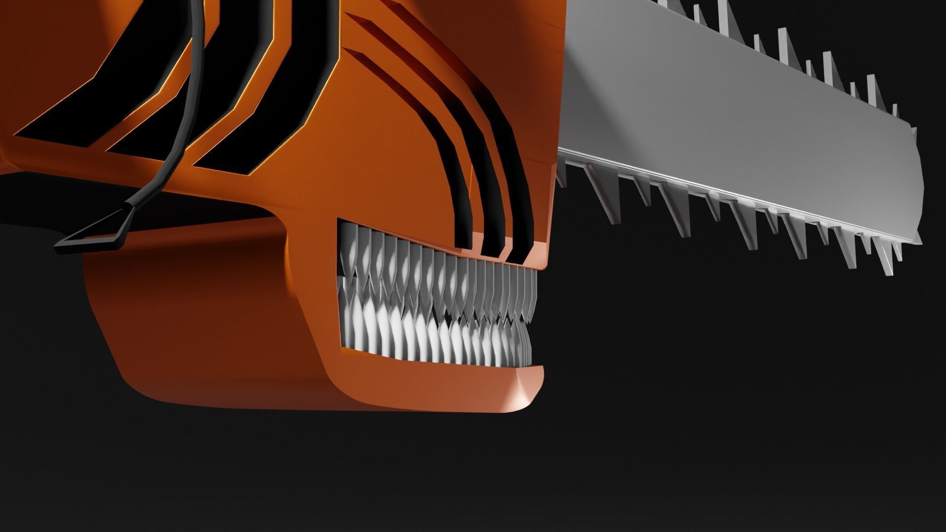 Chainsaw with skull 3D model_5