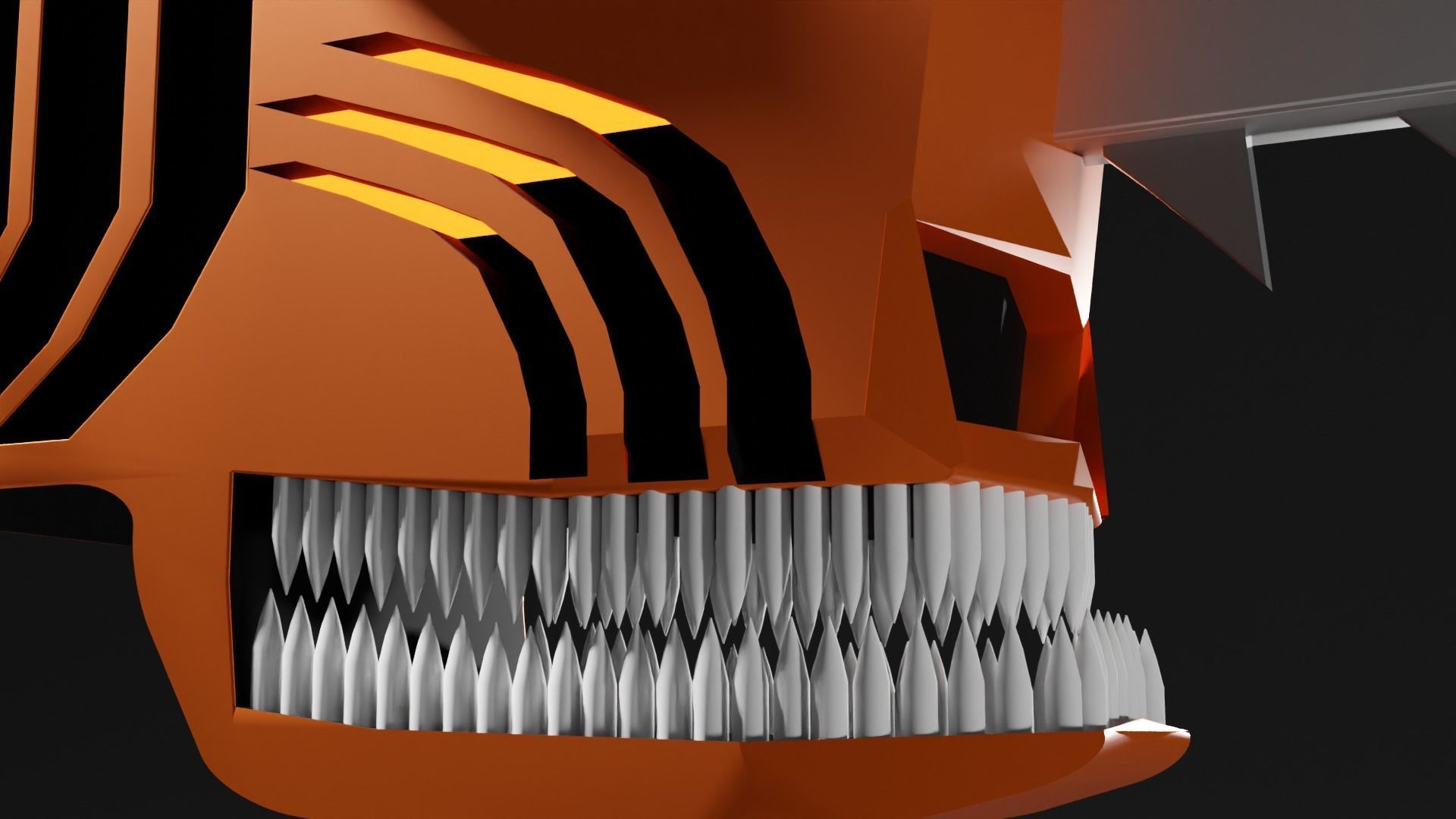 Chainsaw with skull 3D model_3