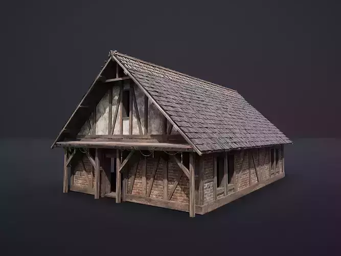 MEDIEVAL SLAVIC HOUSE COTTAGE CABIN HUT VILLAGE FARM BRICK AAA