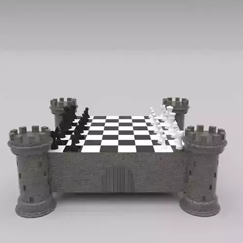 chess set castle 3D model