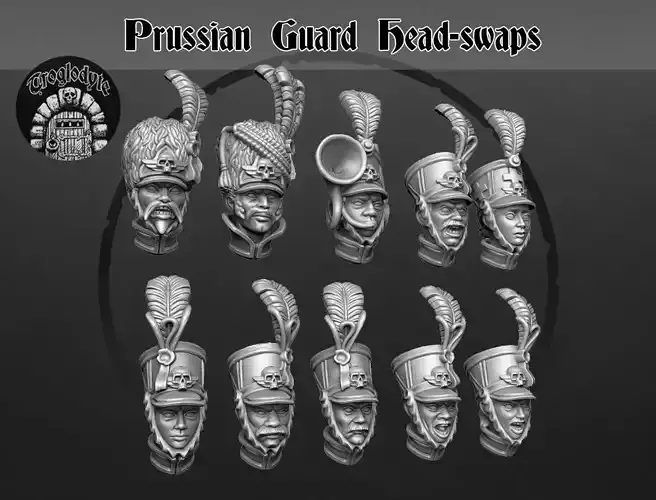 Prussian Guard head-swaps 3D print model