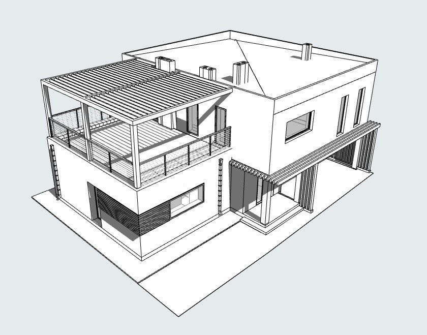 modern Residential house 3D model_6