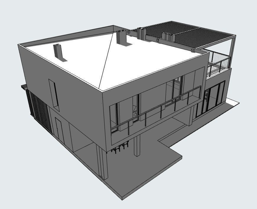 modern Residential house 3D model_7