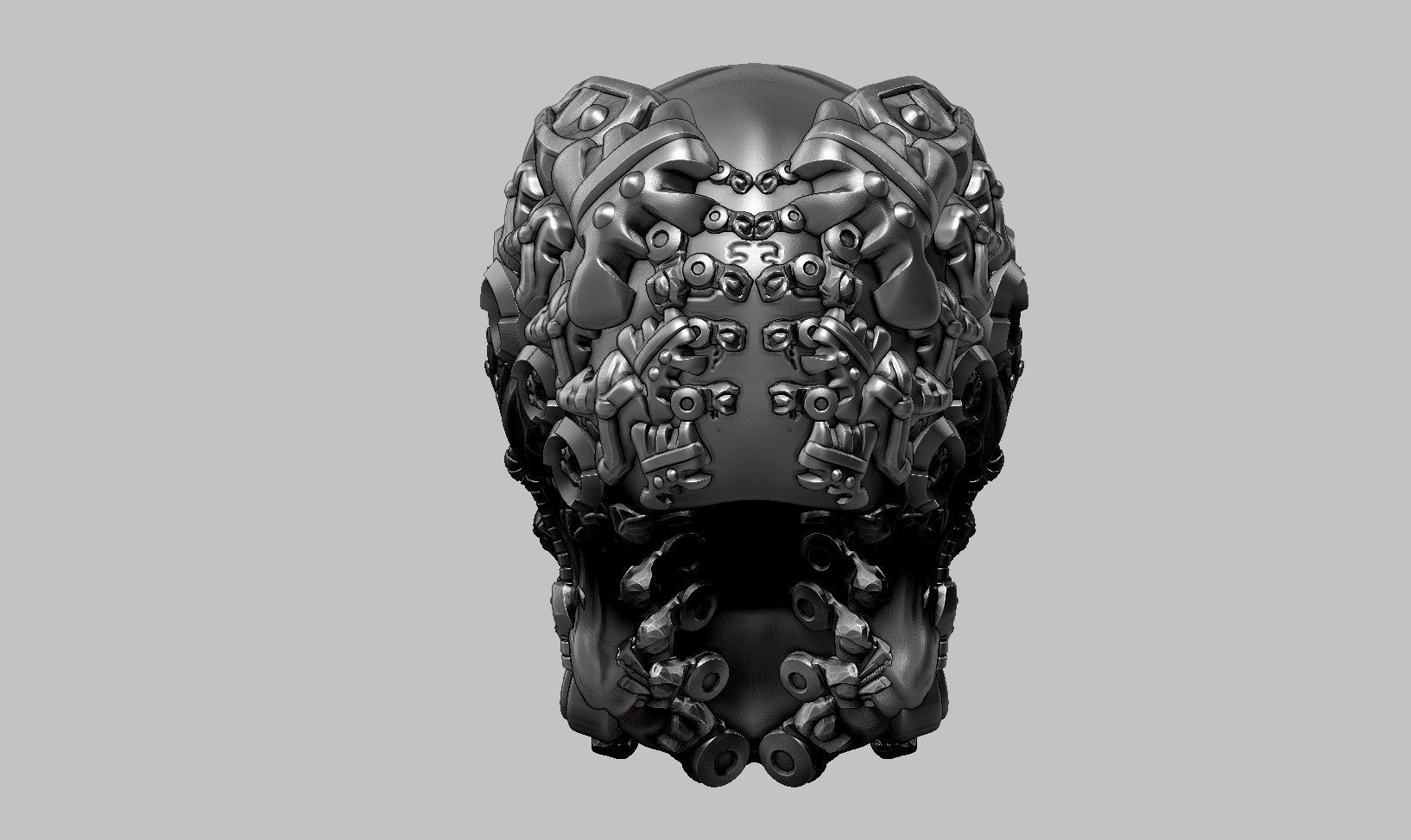 skull robot head a48 3D print model_6