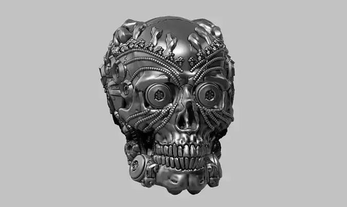 skull robot head a48
