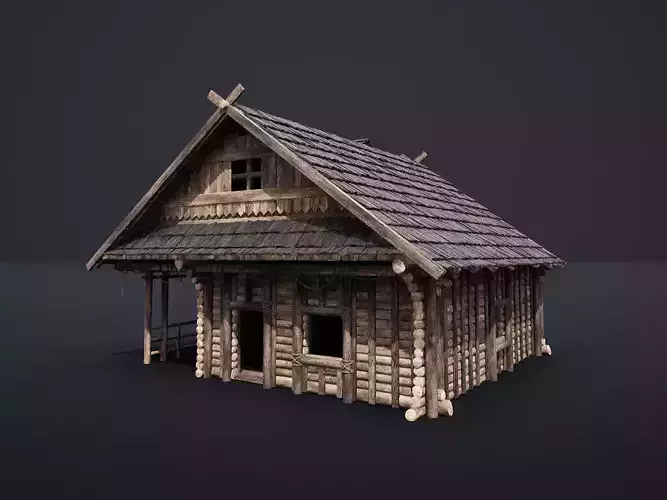 MEDIEVAL SLAVIC HOUSE COTTAGE CABIN HUT VILLAGE HUNTER AAA
