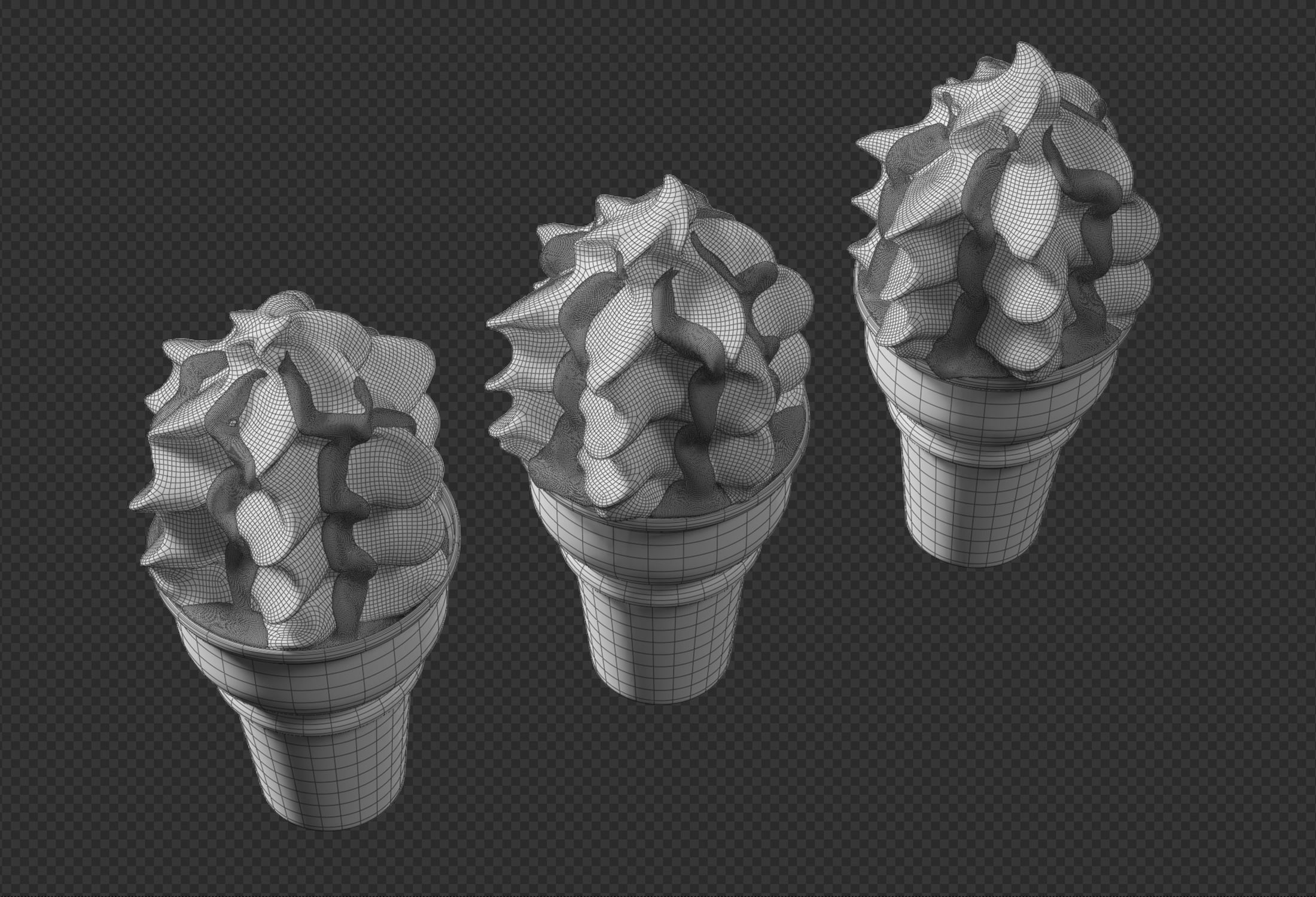 Ice Cream Cone Sundae Syrup 3D model_13