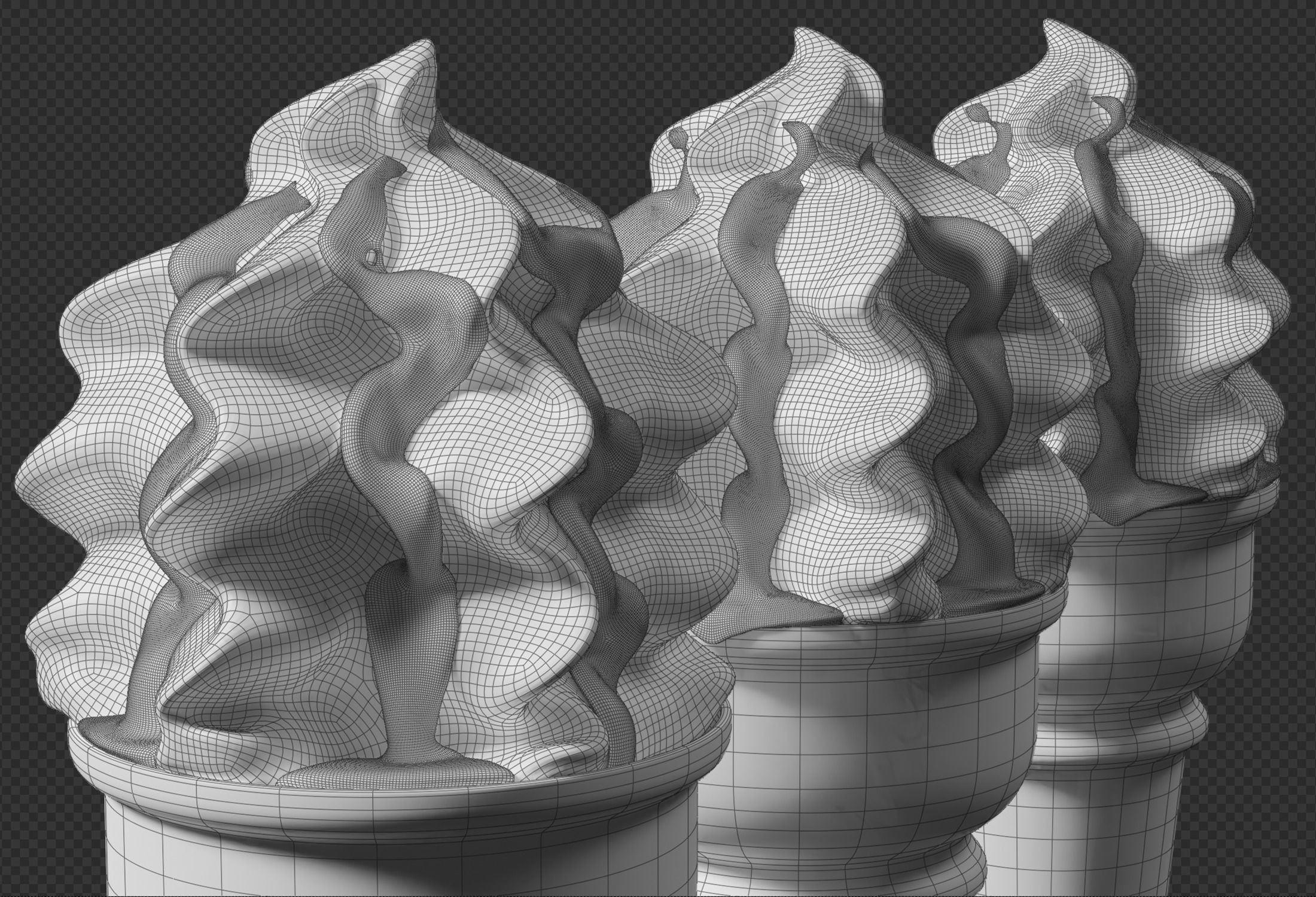 Ice Cream Cone Sundae Syrup 3D model_14