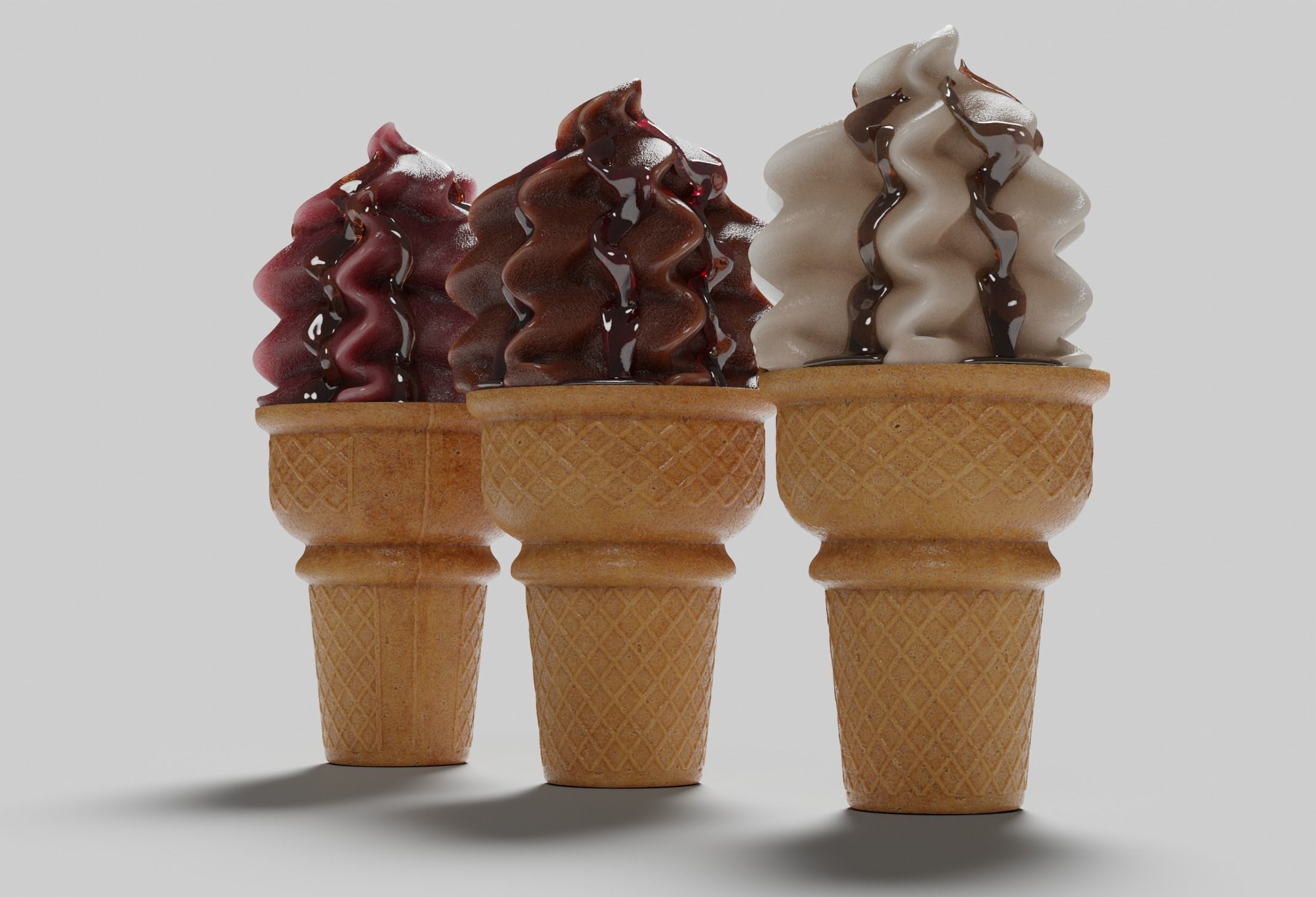 Ice Cream Cone Sundae Syrup 3D model_5