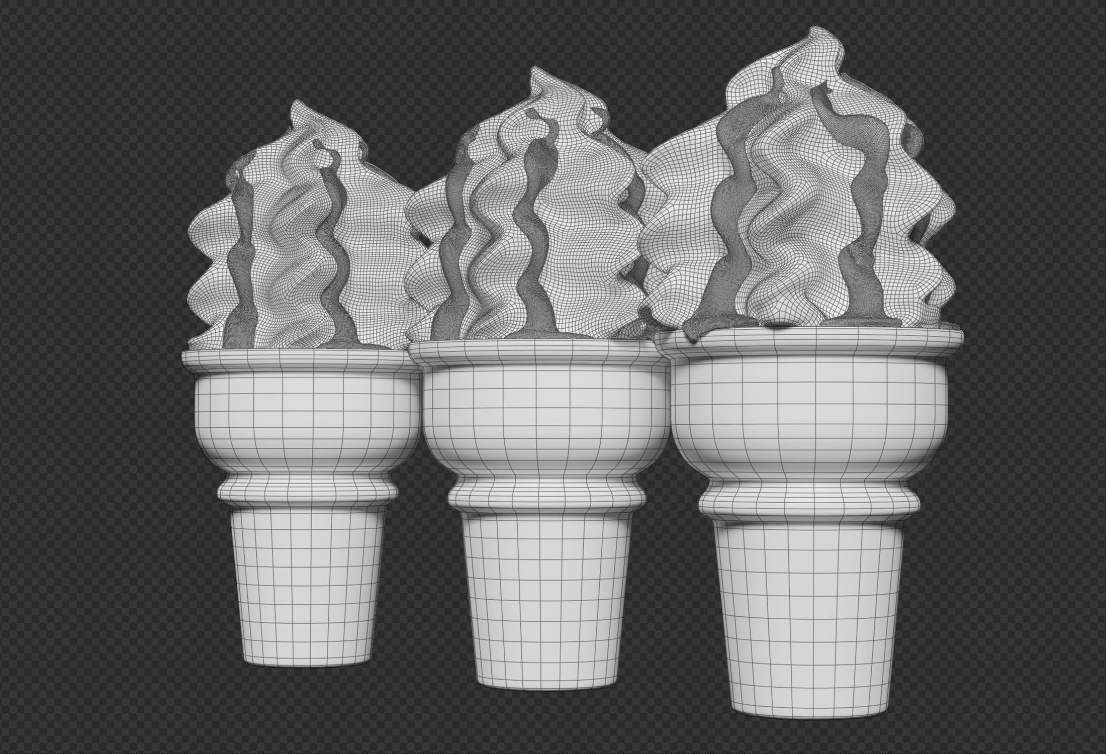 Ice Cream Cone Sundae Syrup 3D model_12