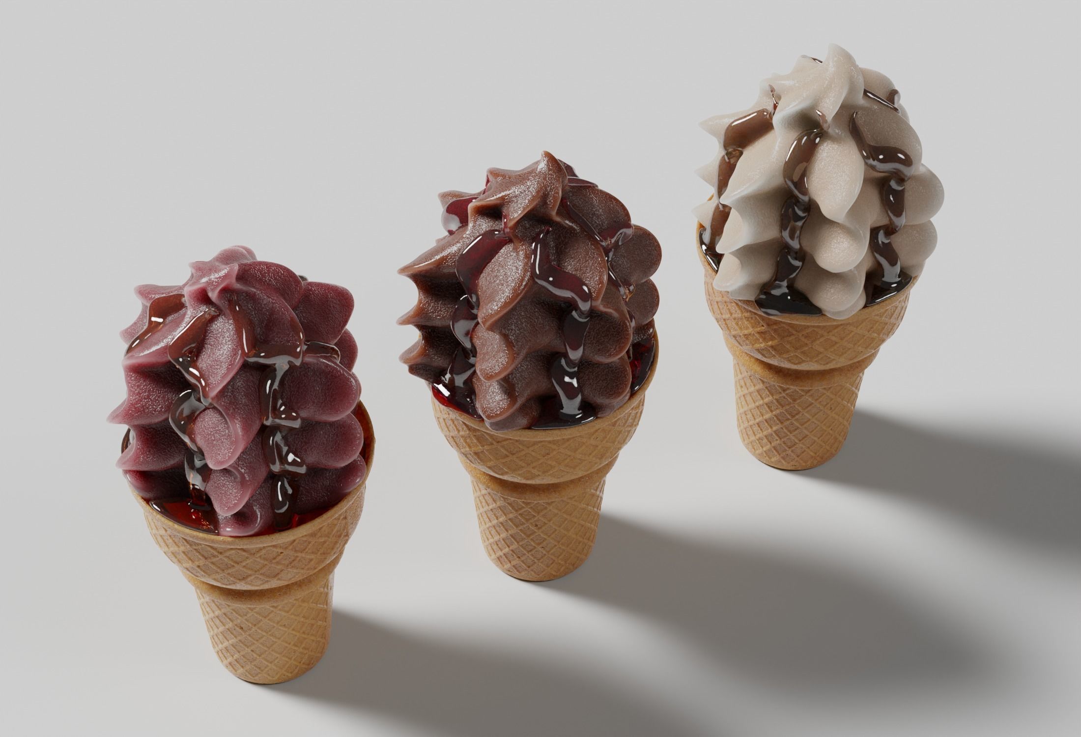 Ice Cream Cone Sundae Syrup 3D model_8