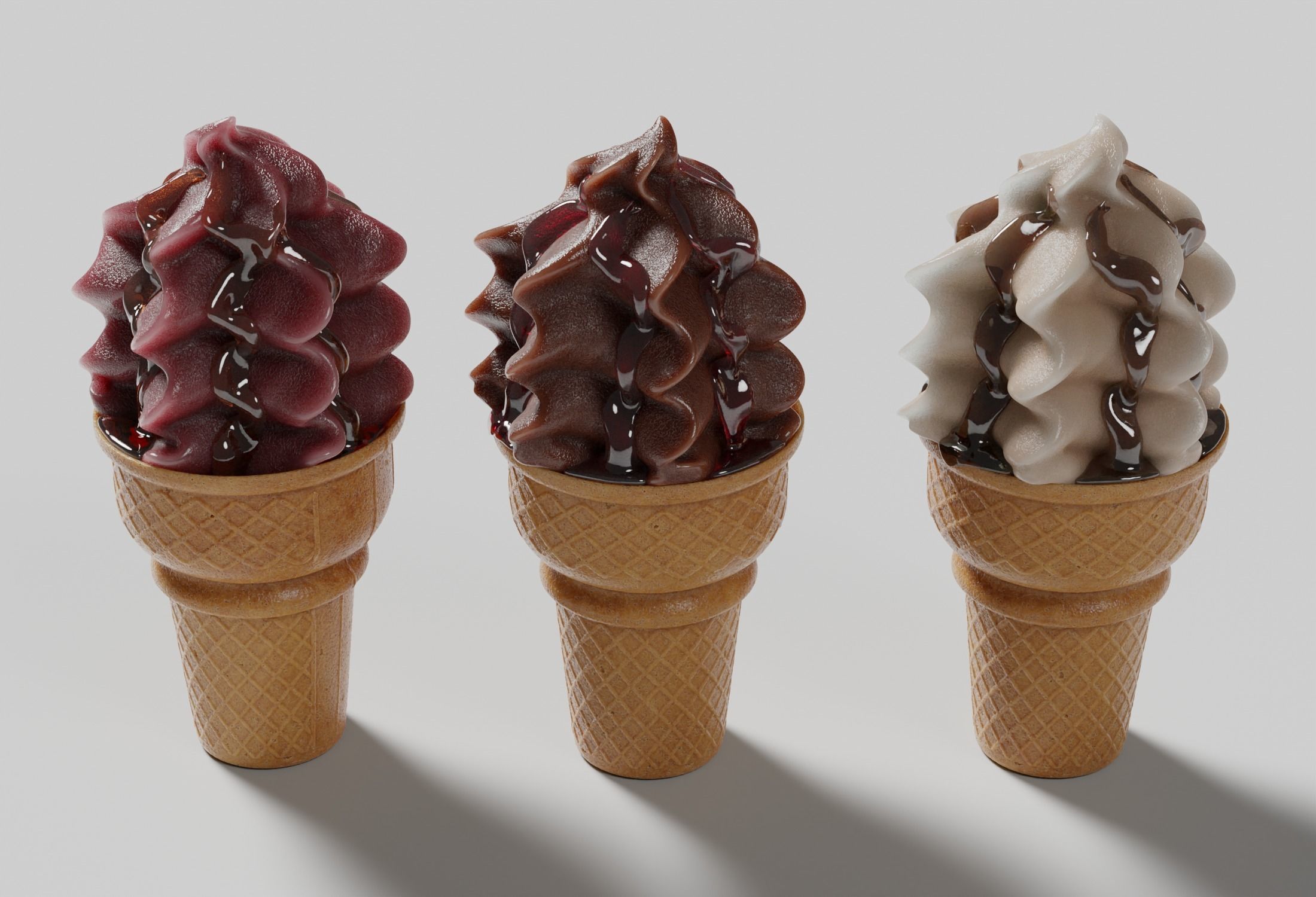 Ice Cream Cone Sundae Syrup 3D model_9