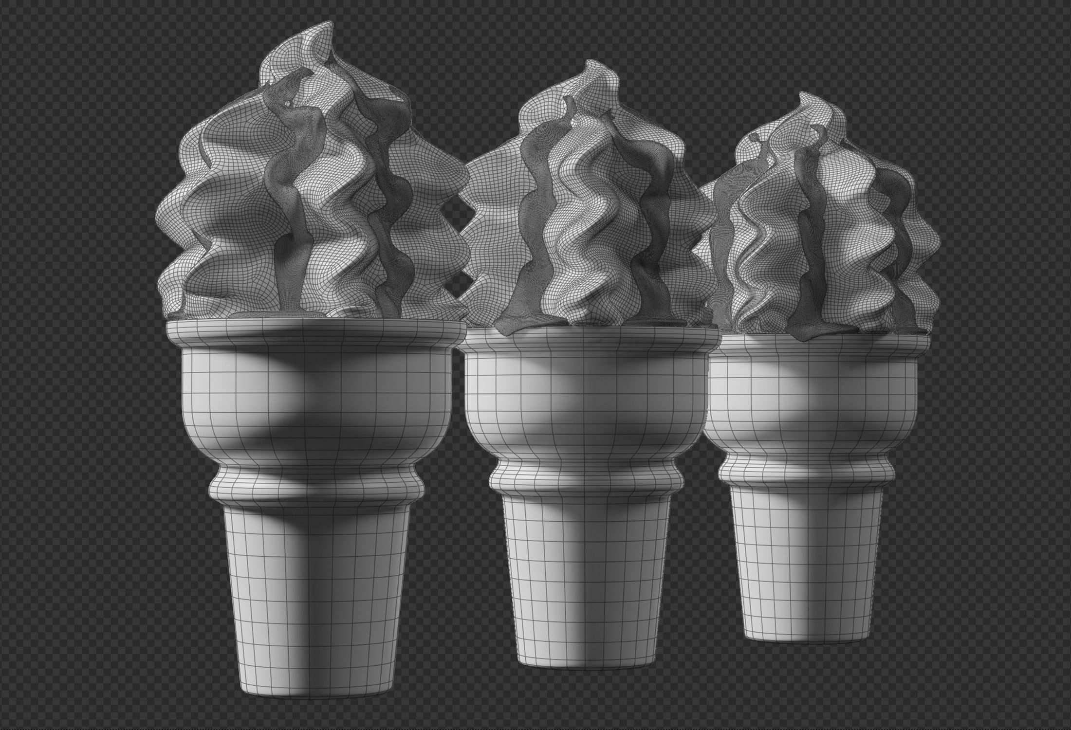 Ice Cream Cone Sundae Syrup 3D model_11