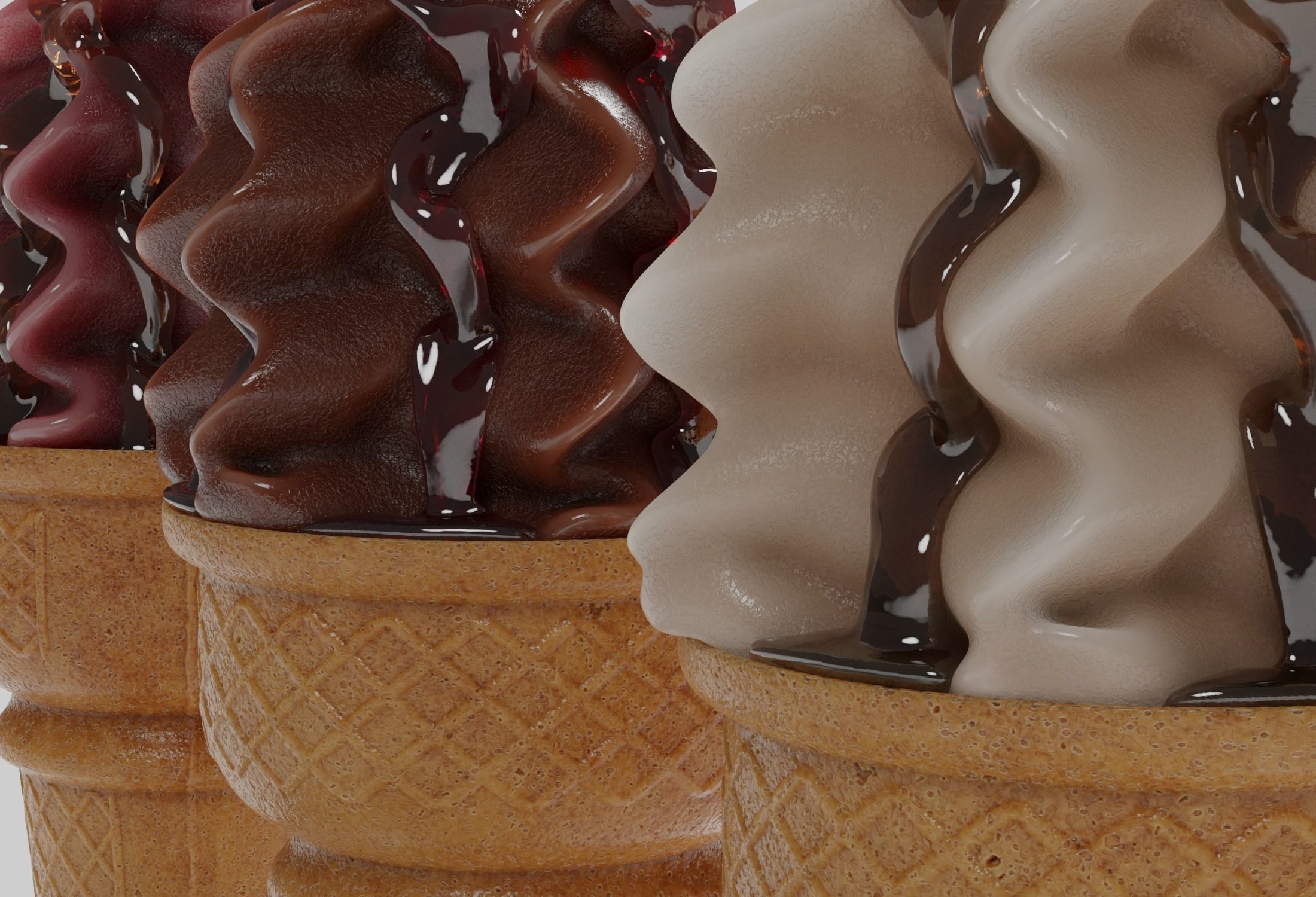 Ice Cream Cone Sundae Syrup 3D model_6