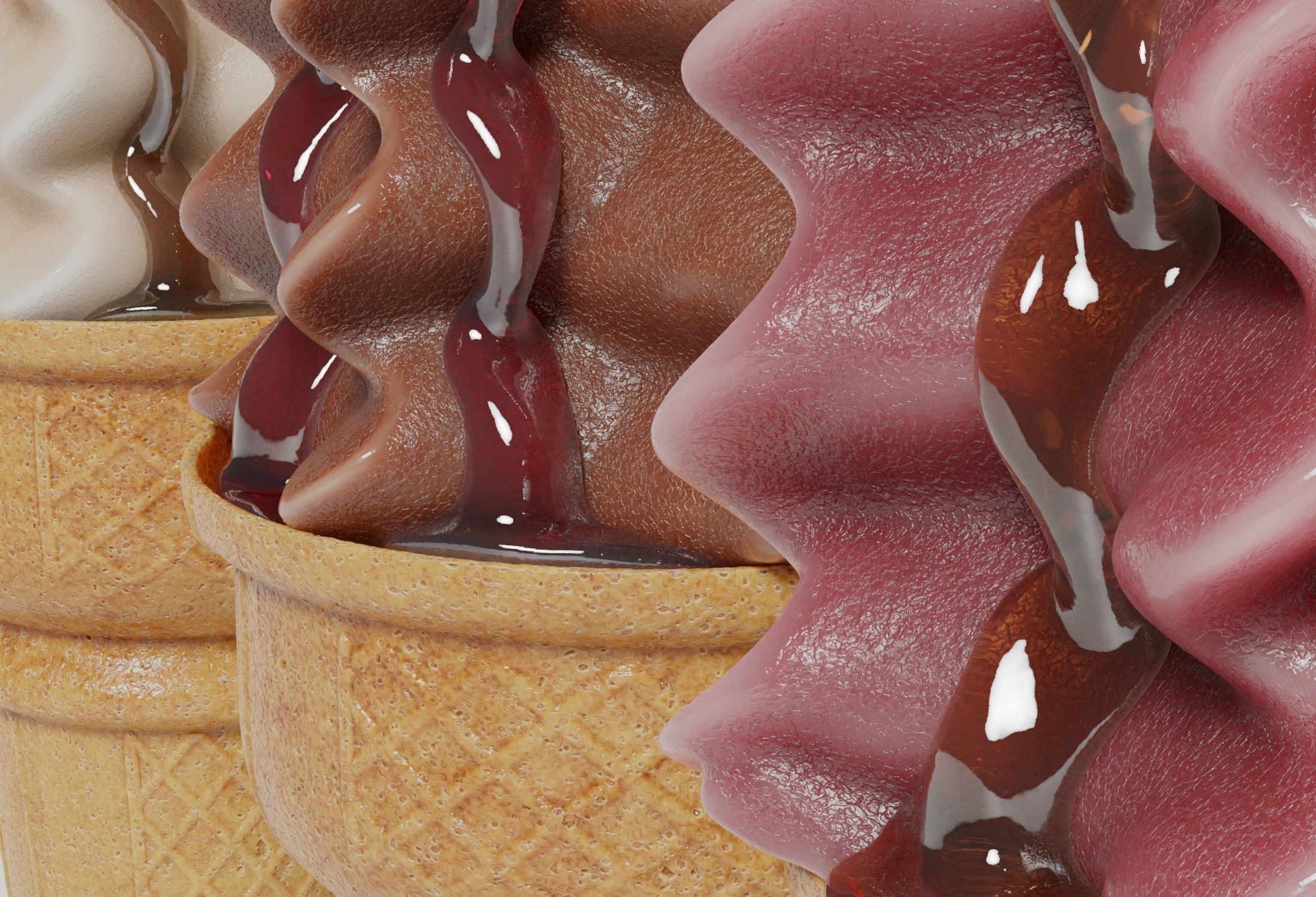 Ice Cream Cone Sundae Syrup 3D model_4