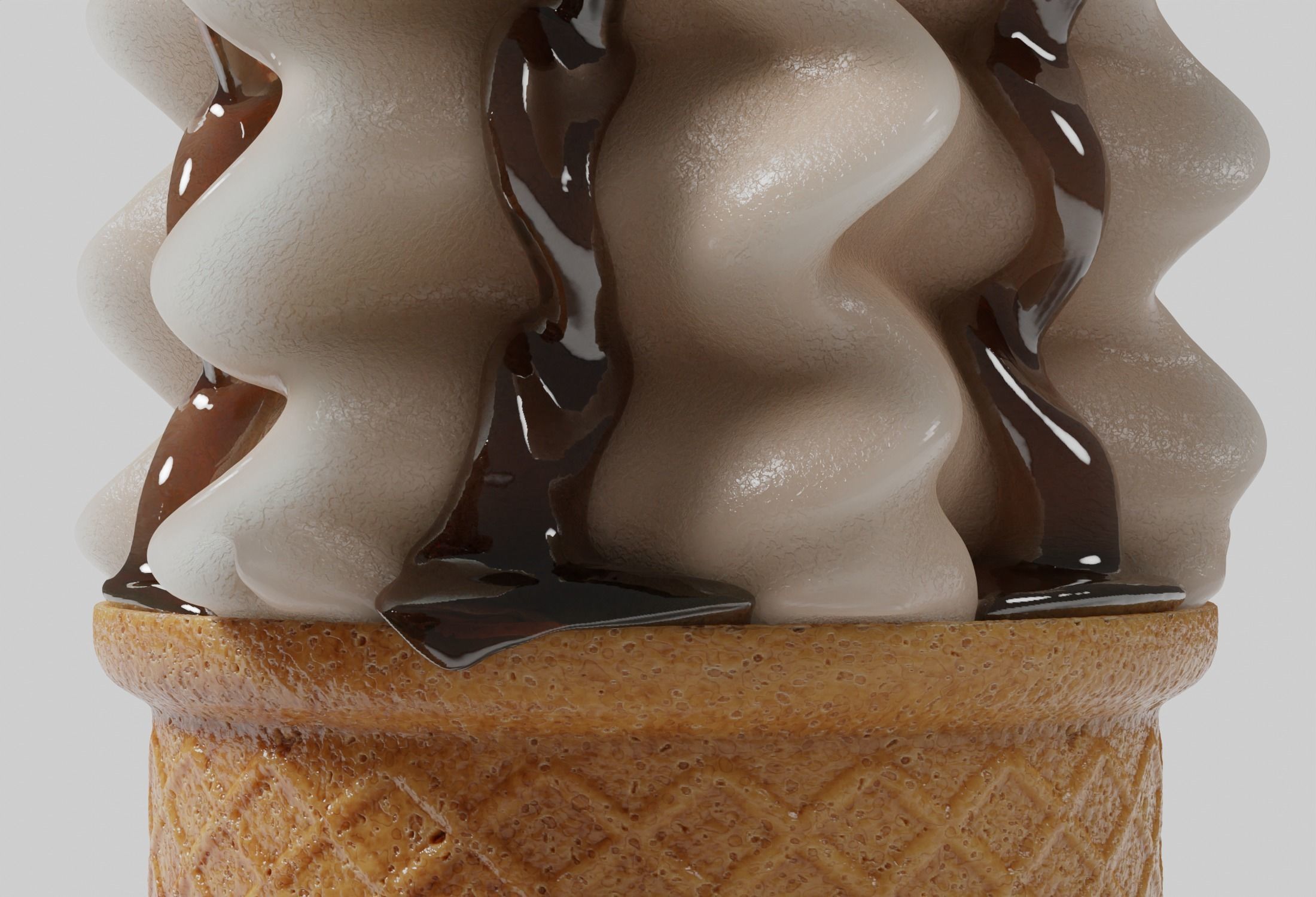 Ice Cream Cone Sundae Syrup 3D model_10