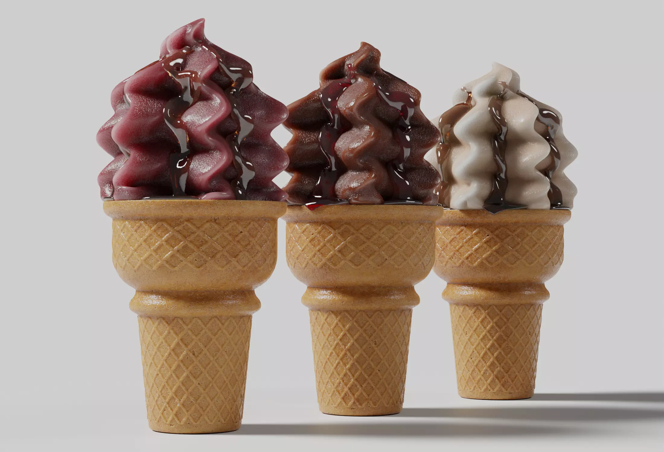 Ice Cream Cone Sundae Syrup 3D model_0
