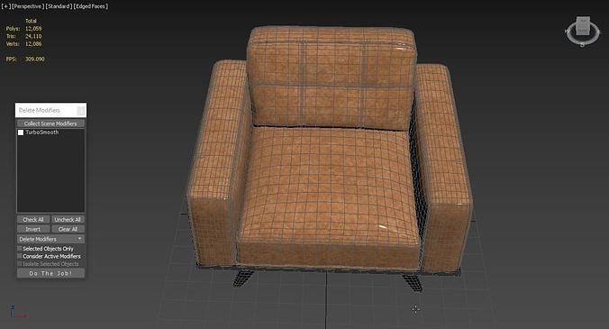 Rivet Bigelow Modern Oversized Leather Accent Chair 3D model 7