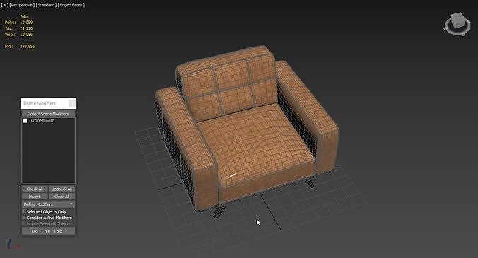 Rivet Bigelow Modern Oversized Leather Accent Chair 3D model 4