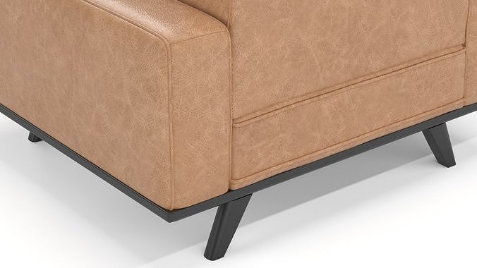 Rivet Bigelow Modern Oversized Leather Accent Chair 3D model 3