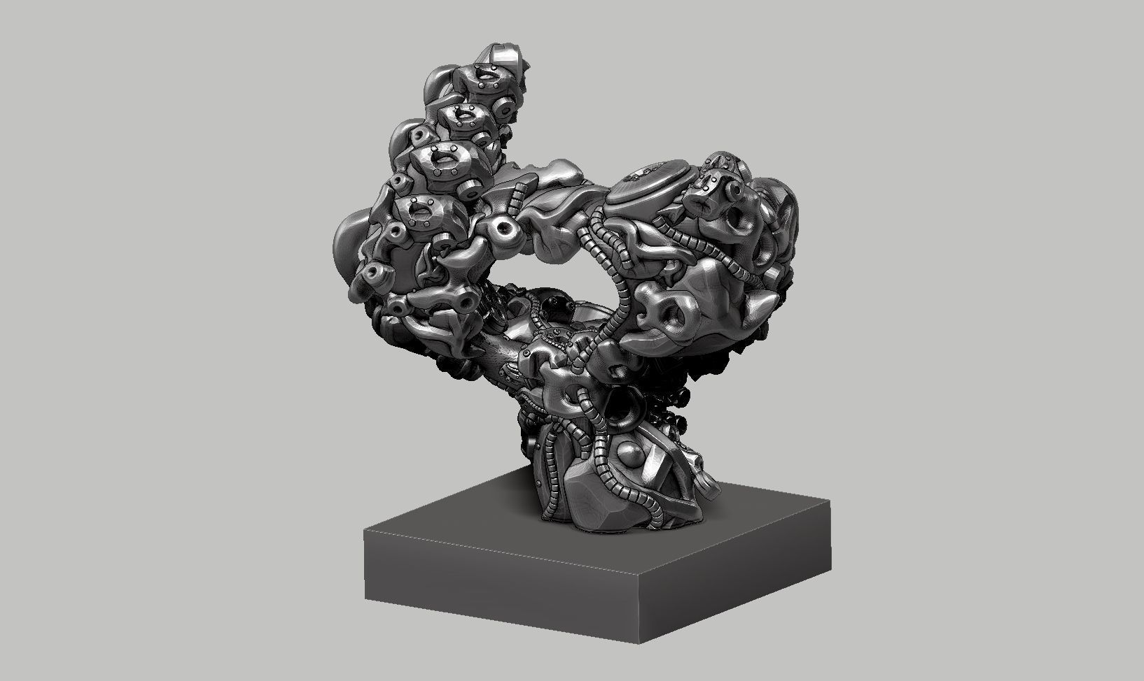 Modern Abstract robotic sculpture 169 3D print model_5