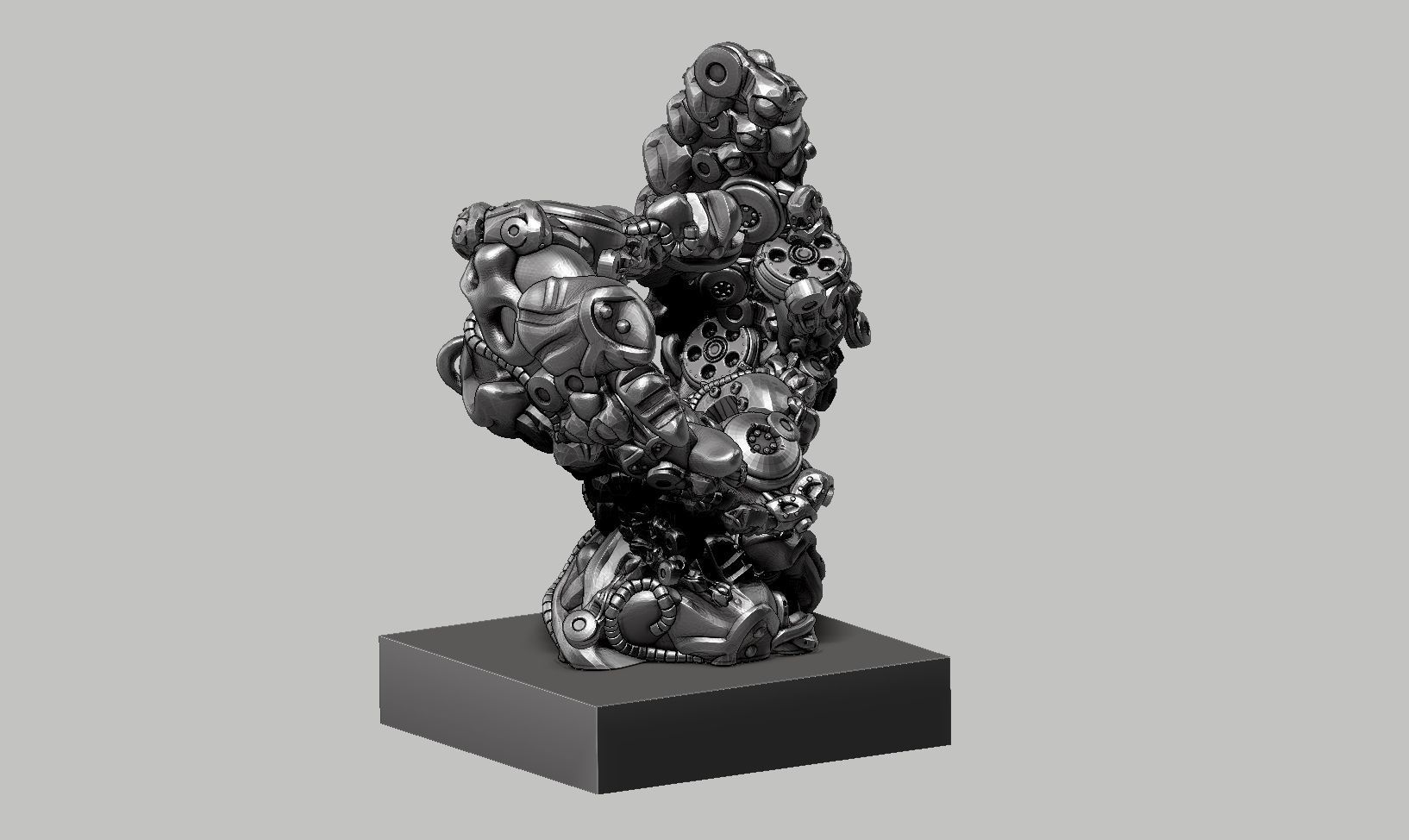 Modern Abstract robotic sculpture 169 3D print model_1