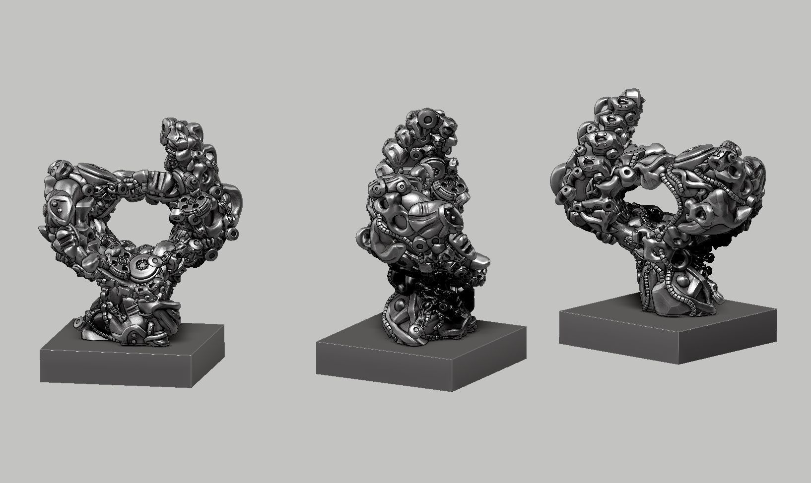 Modern Abstract robotic sculpture 169 3D print model_11