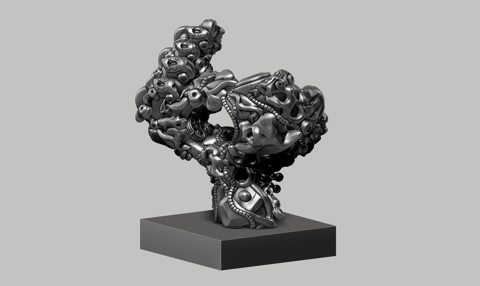 Modern Abstract robotic sculpture 169 3D print model_4