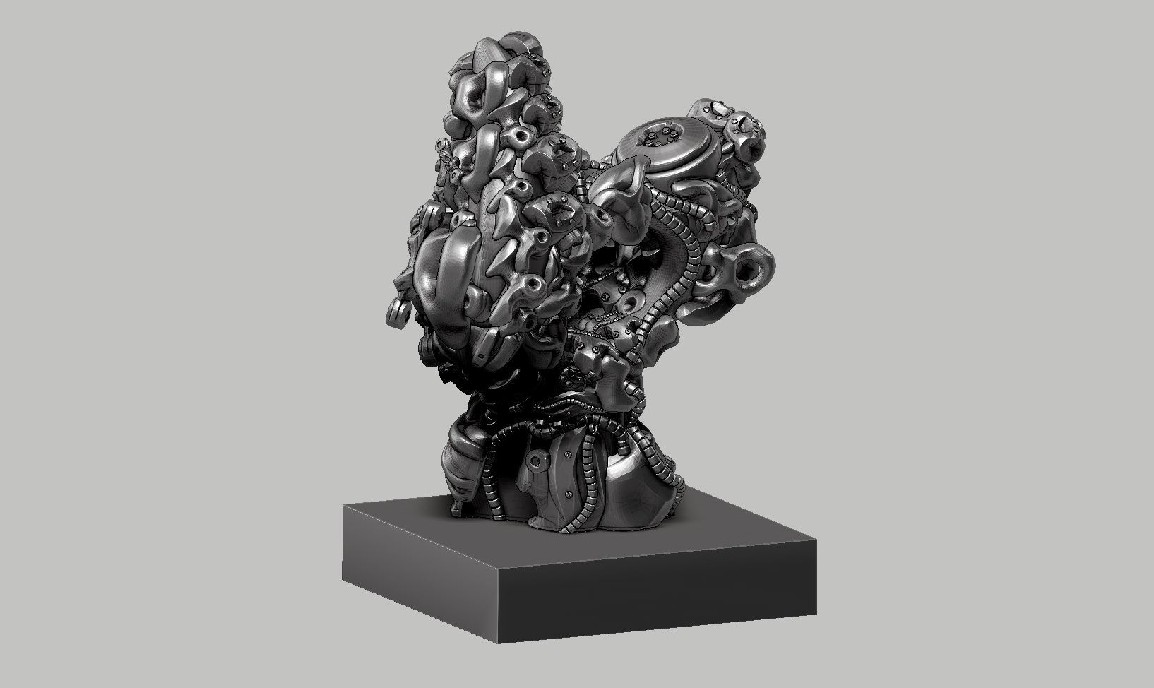 Modern Abstract robotic sculpture 169 3D print model_7