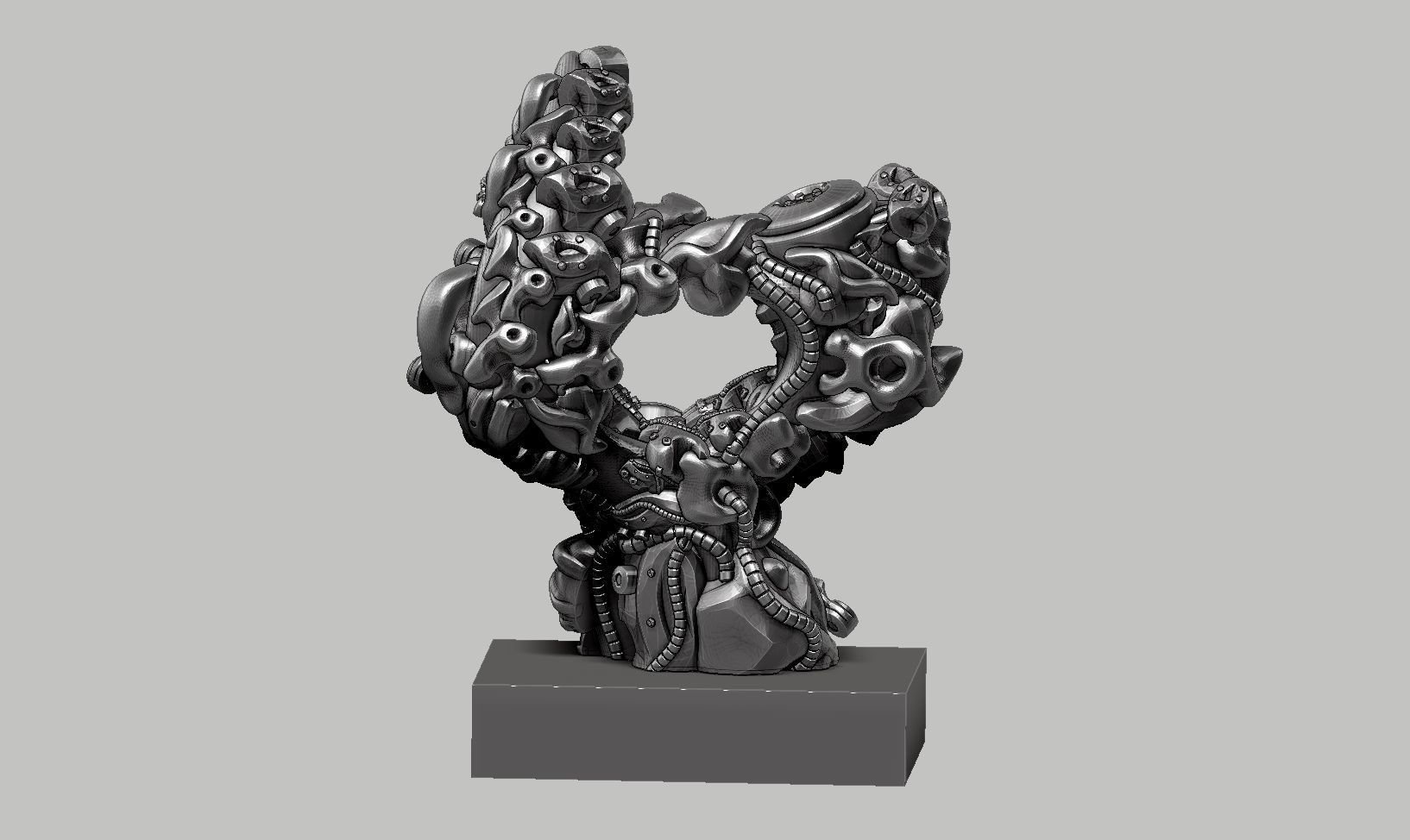 Modern Abstract robotic sculpture 169 3D print model_6