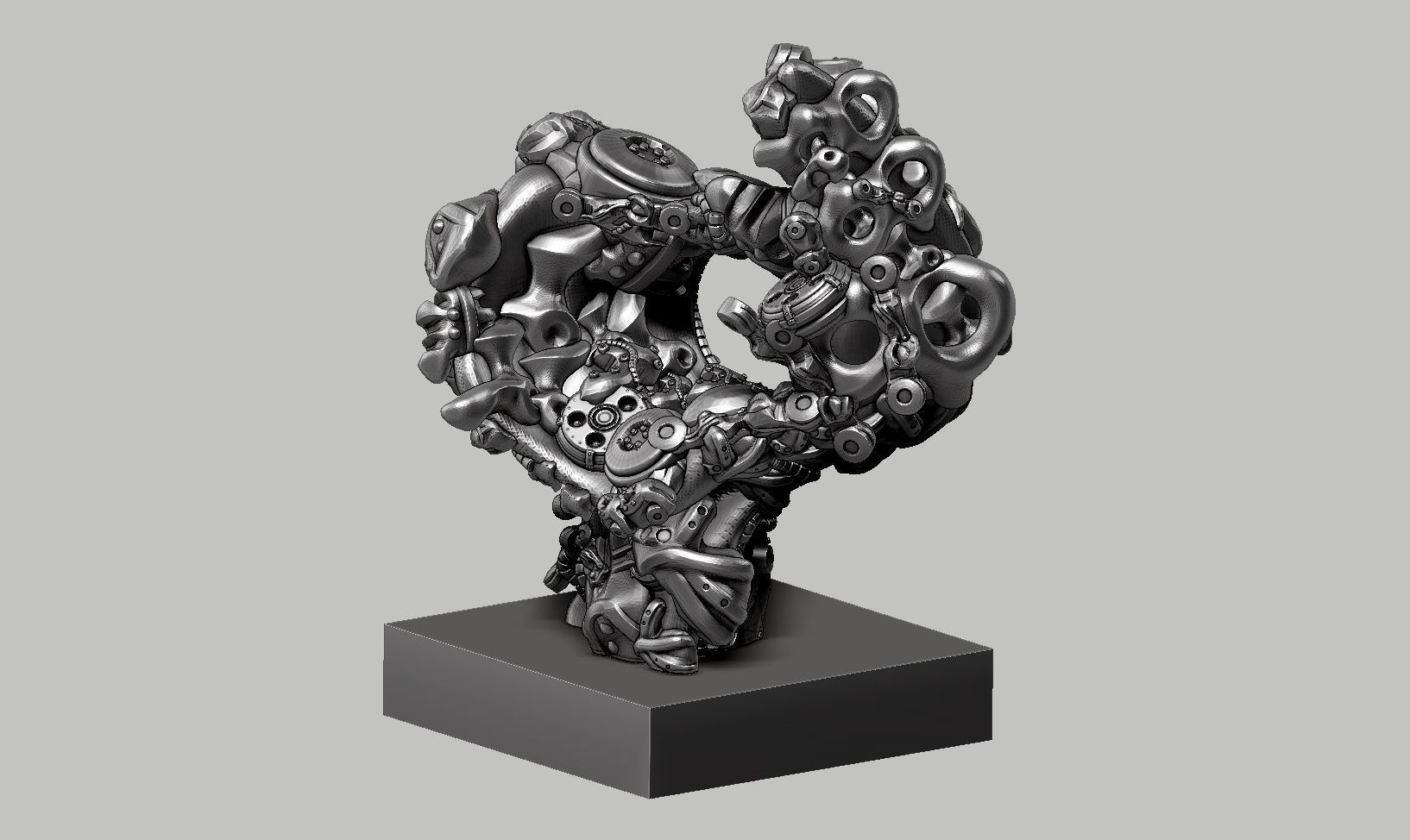 Modern Abstract robotic sculpture 169 3D print model_9