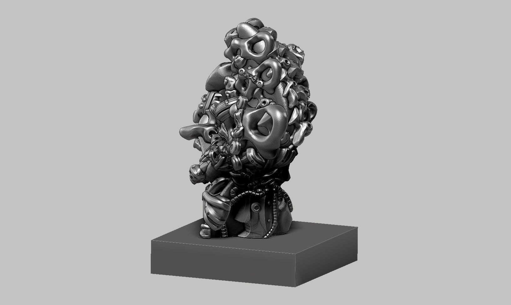 Modern Abstract robotic sculpture 169 3D print model_8