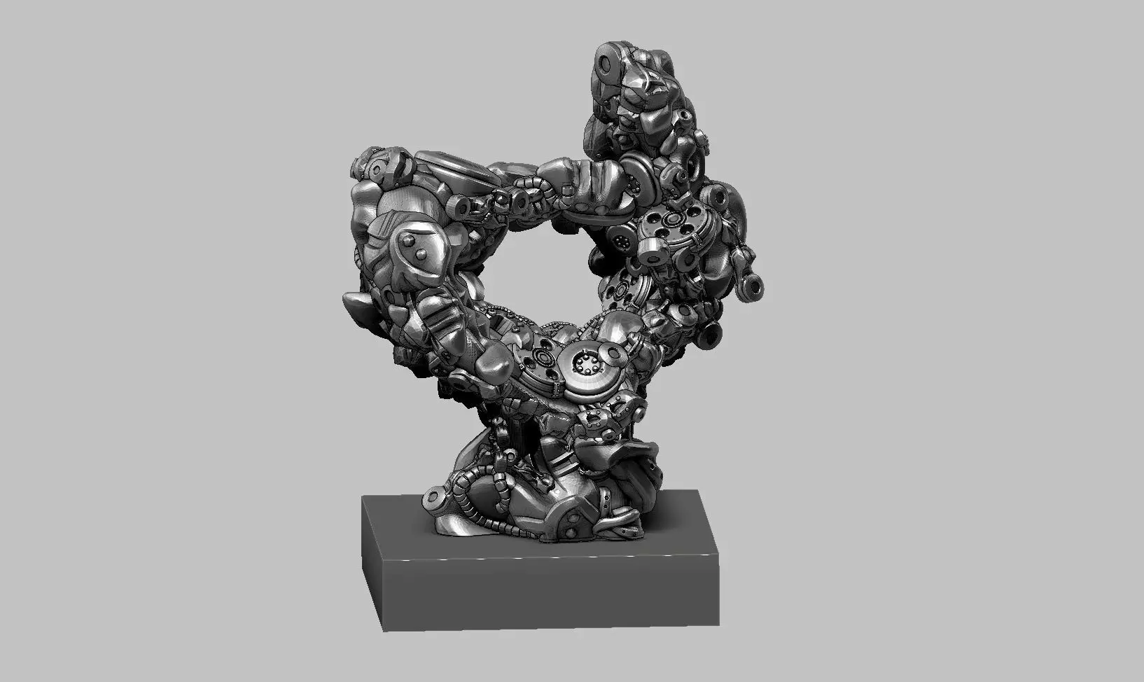 Modern Abstract robotic sculpture 169 3D print model_0