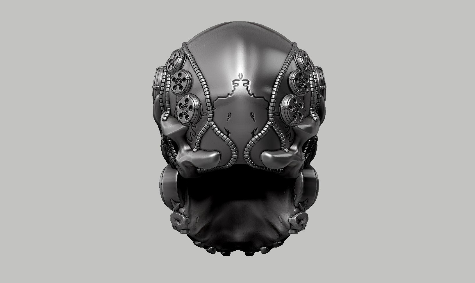 skull robot head a41 3D print model_6