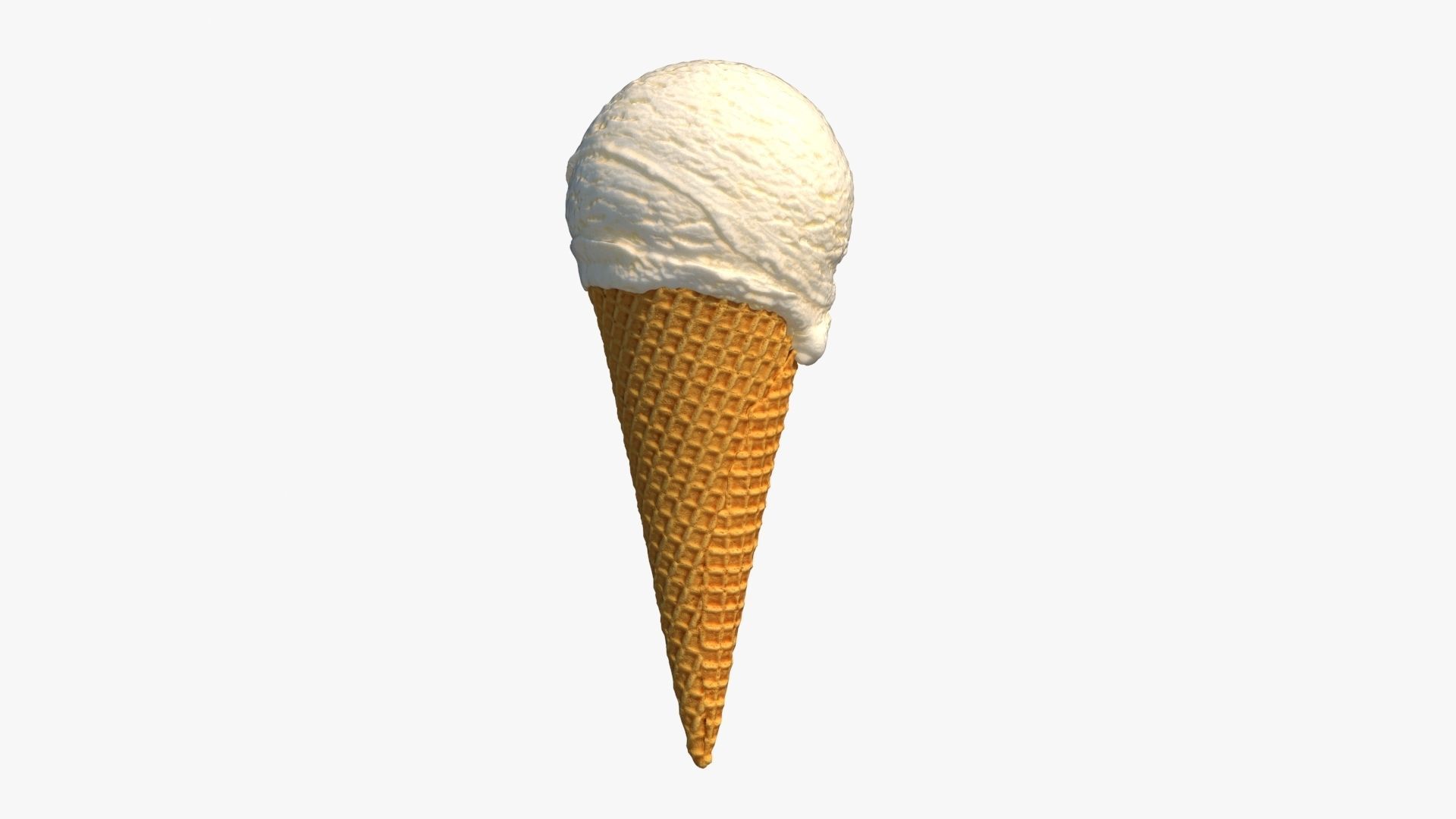 Ice Cream Cone Vanilla 3D model_7