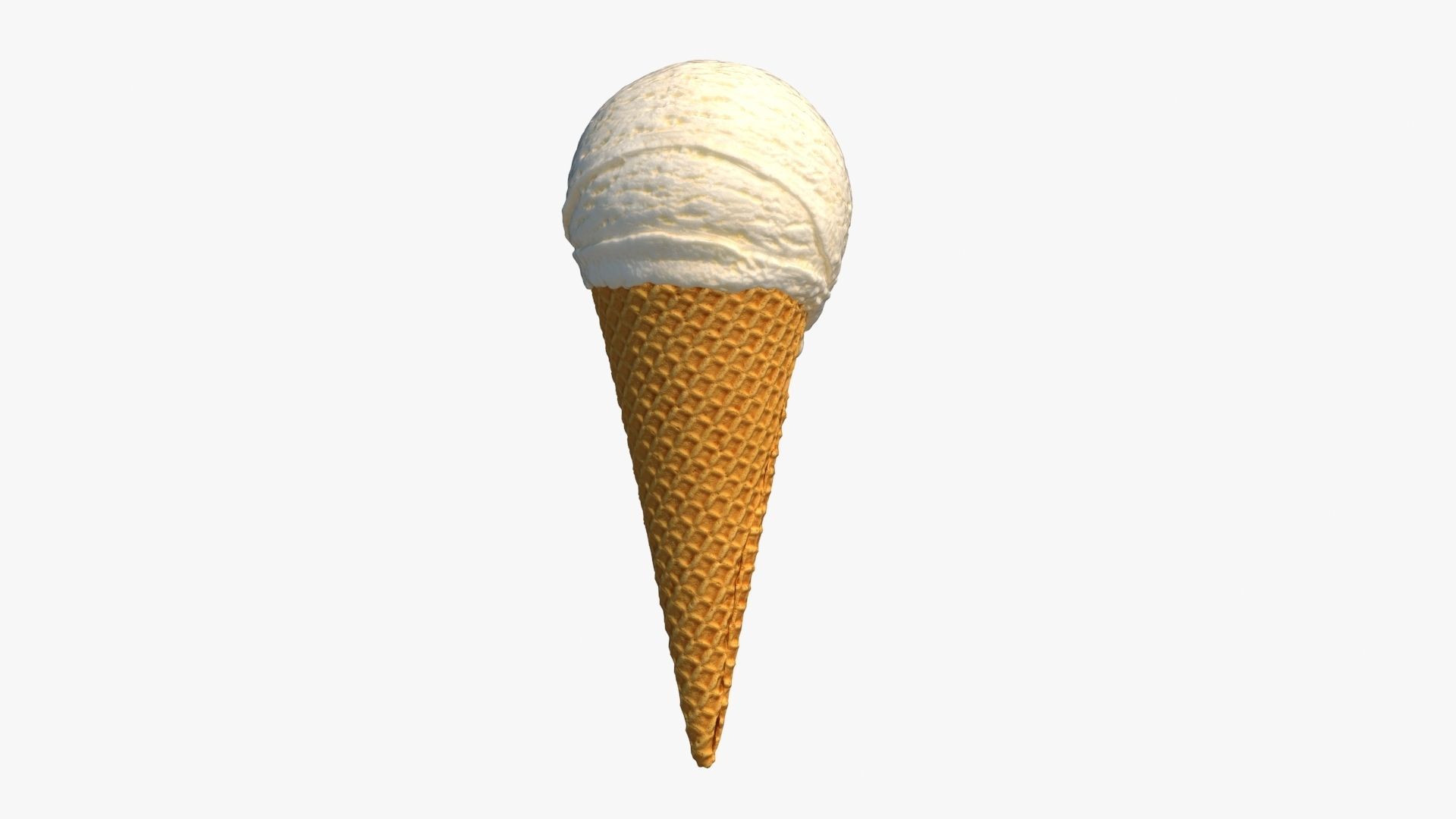 Ice Cream Cone Vanilla 3D model_6
