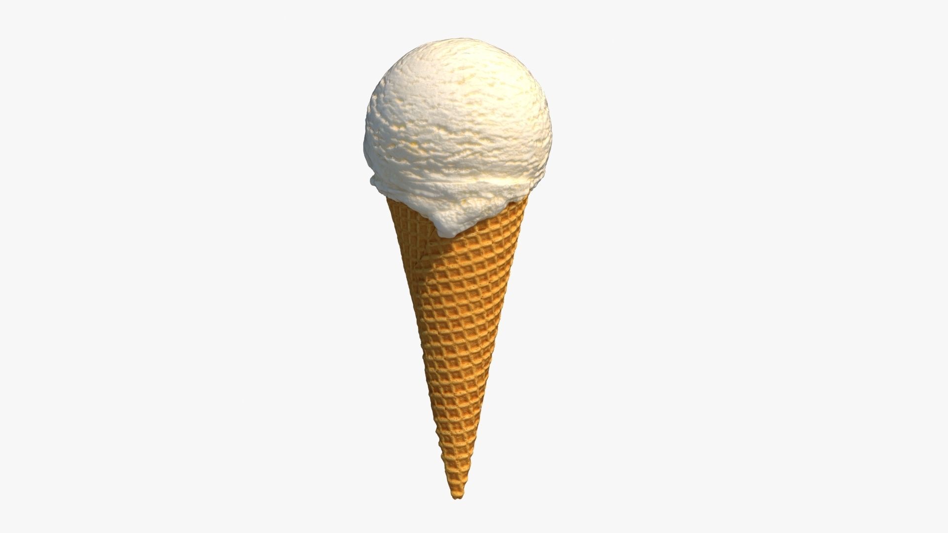 Ice Cream Cone Vanilla 3D model_1