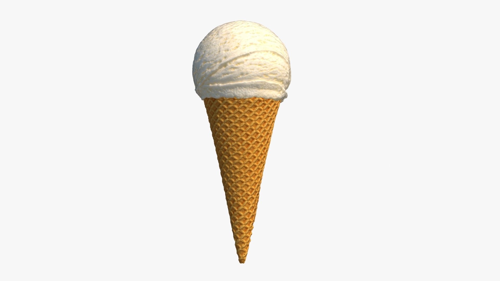 Ice Cream Cone Vanilla 3D model_5