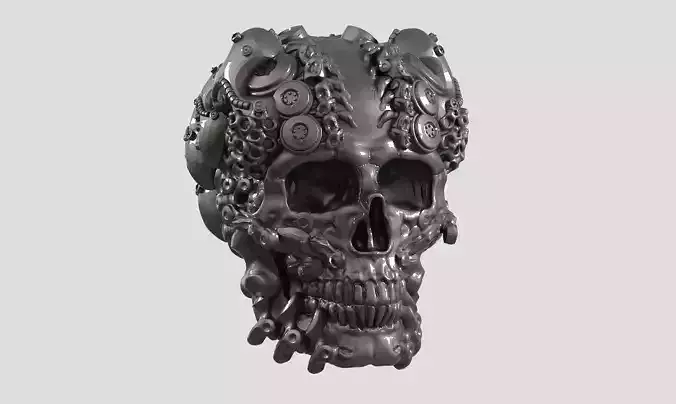 skull robot head a49