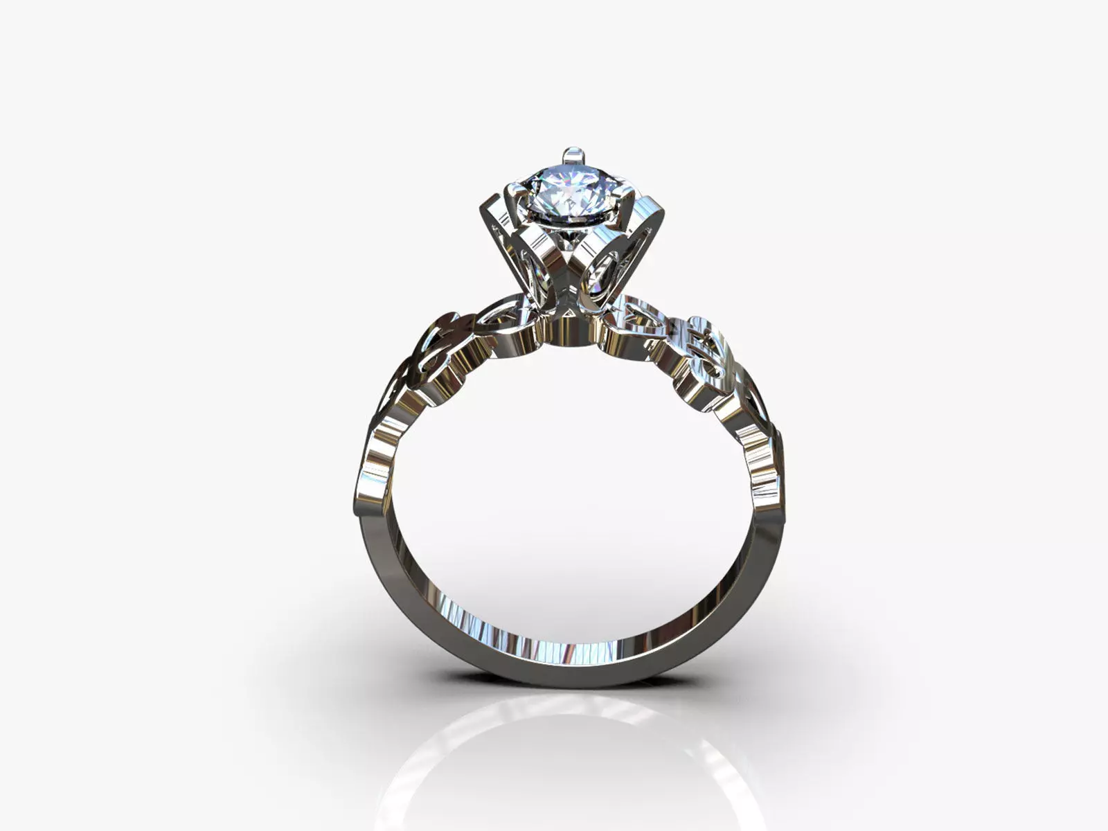 Solitaire heart ring 3D print model