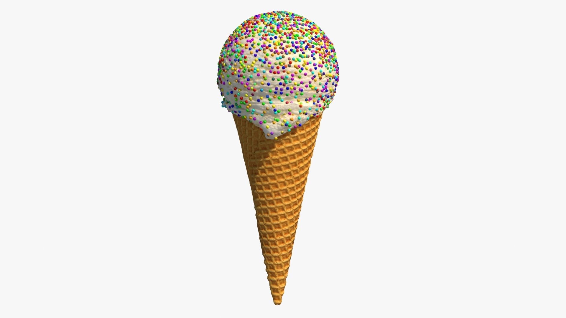 Ice Cream Cone With Toppings v1 3D model_1