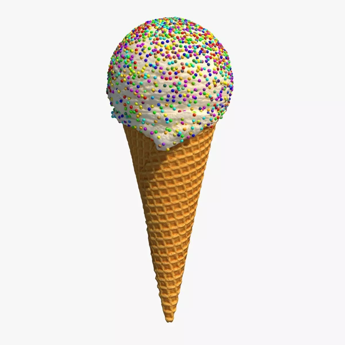 Ice Cream Cone With Toppings v1 3D model_0