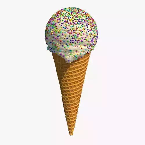 Ice Cream Cone With Toppings v1 3D model Ice Cream Cone With Toppings v1 3D model