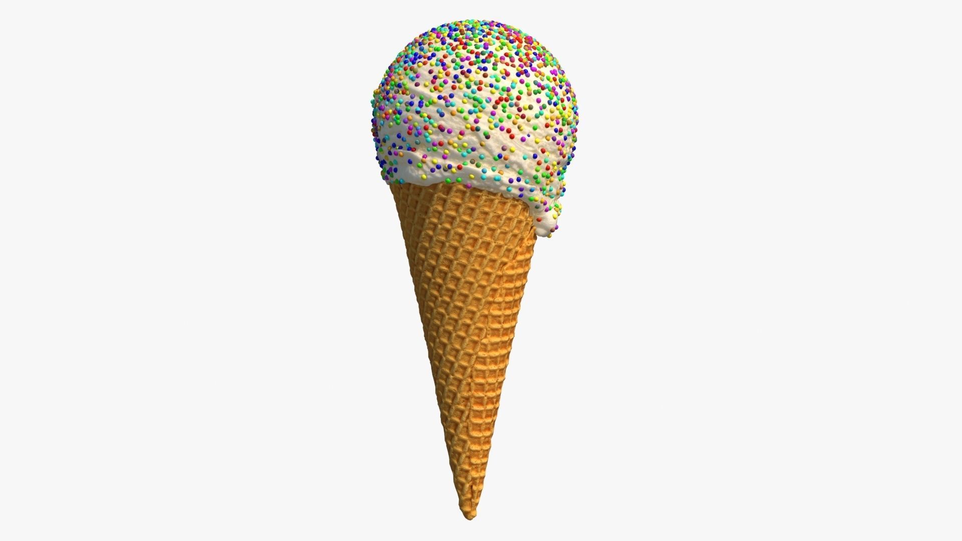 Ice Cream Cone With Toppings v1 3D model_7