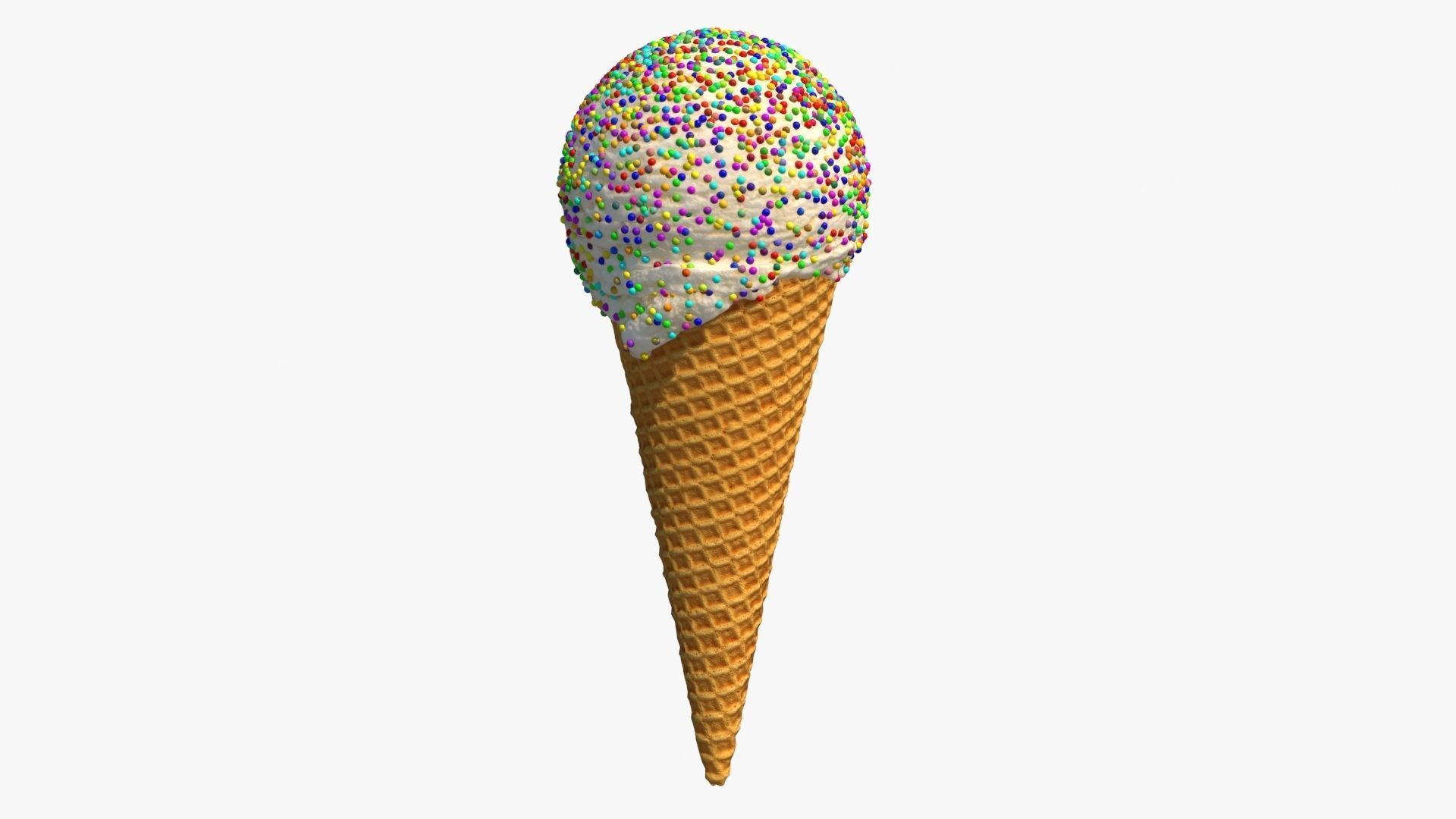 Ice Cream Cone With Toppings v1 3D model_2