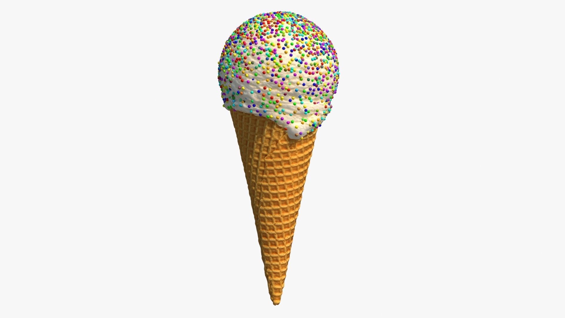 Ice Cream Cone With Toppings v1 3D model_8