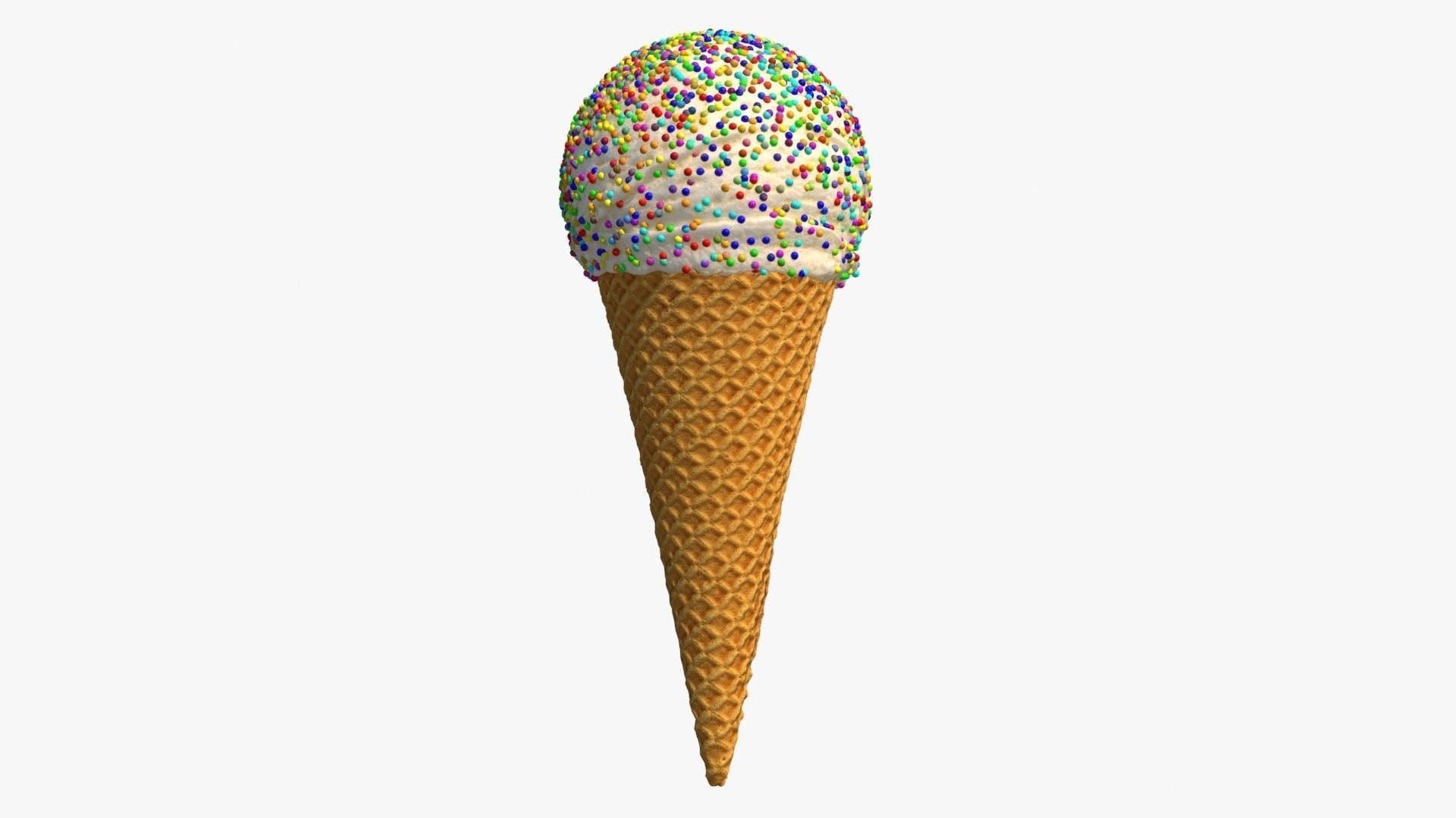 Ice Cream Cone With Toppings v1 3D model_5