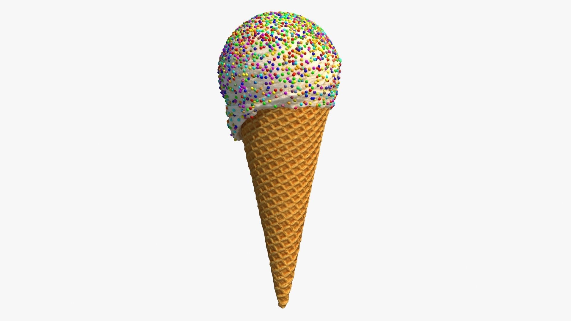 Ice Cream Cone With Toppings v1 3D model_3