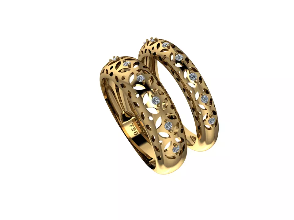 Very beautiful wedding ring set 3D print model