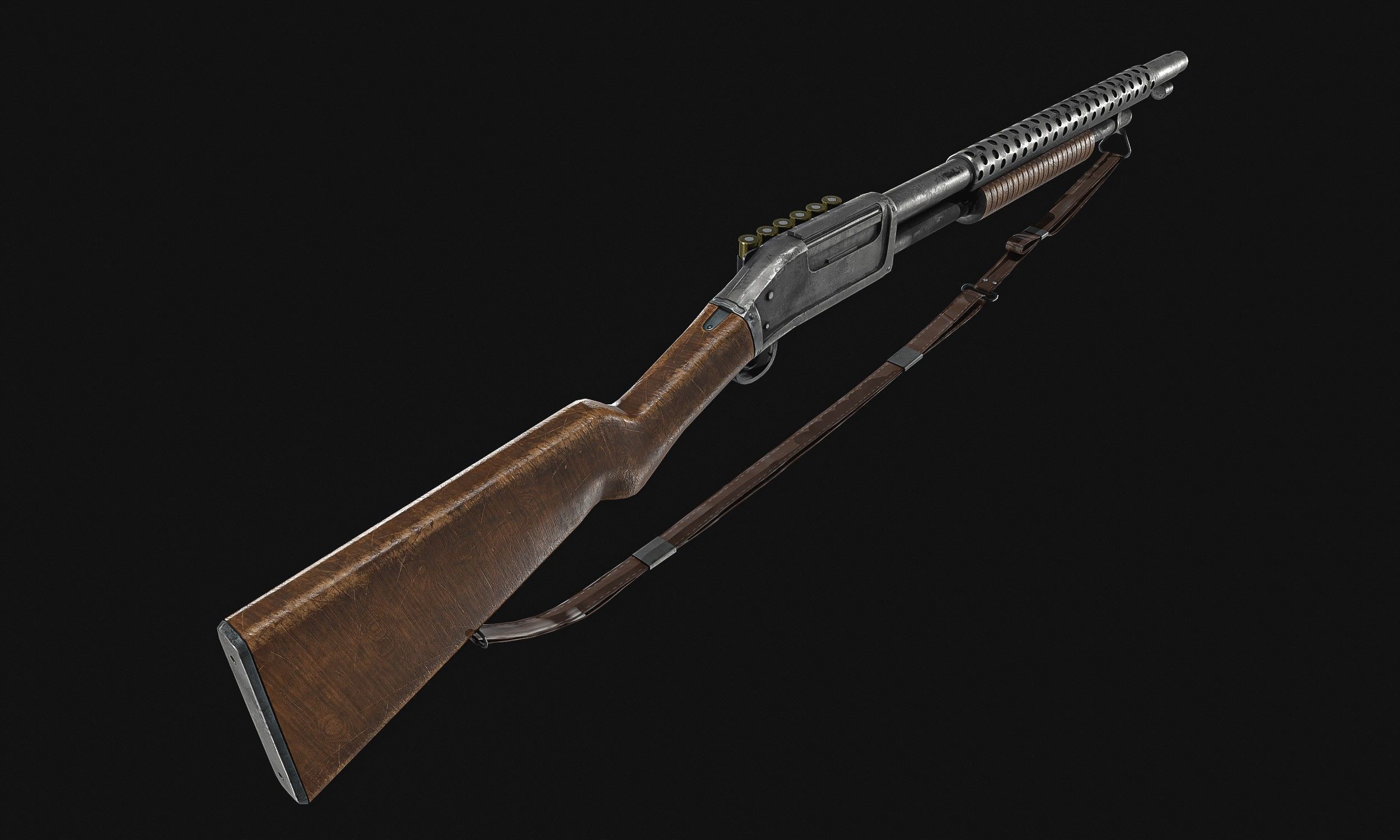 3D model Japanese Shotgun VR / AR / lowpoly CGTrader